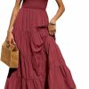 Best PRETTYGARDEN Prettygarden Women'S 2024 Casual Loose Plain Maxi Sundress Smocked Tank Dress Sleeveless Summer Beach Tiered Long Dresses