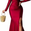 Best IyMoo Women'S Off Shoulder High Split Long Formal Party Maxi Dress Evening Gown