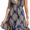 Online CUPSHE Cupshe Women'S V Neck Sleeveless Geo Print Flounce Short Dress Adjustable Cami Mini Dress