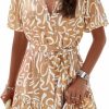 Wholesale UEAL Womens Button Down Short Sleeve Dress For Women With Belt Casual Spring Summer Beach Sun Dress For Women 2024