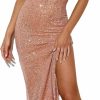 Clearance Just Quella Just Quella Women Maxi Dress Satin Strappy Backless Evening Party Dress With Slit