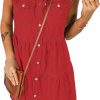 Wholesale luvamia Luvamia Women'S Casual Summer Lapel Sleeveless Button Down Short Denim Jean Dress