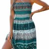 Clearance CUPSHE Cupshe Women'S Paisley Print Smocked Tube Dress Mini A-Line Summer Dress