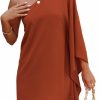 Best Jhsnjnr Jhsnjnr Women'S Casual Batwing Sleeve One Shoulder Dresses Summer Club Party Cocktail Dresses