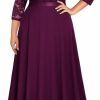 Clearance Miusol Miusol Women'S Formal Floral Lace V Neck Plus Size Bridesmaid Party Maxi Dress