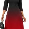 Wholesale FANDEE Fandee Women'S 3/4 Sleeve Midi Dress 2024 - Casual High Waist A-Line With Round Neck