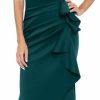 Wholesale Xscape Xscape Women'S Long Off Shoulder Sweetheart Neck Side Ruffle Gown (Reg And Petite)