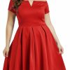 New LALAGEN Lalagen Women'S Plus Size Vintage 1950S Party Cocktail Wedding Swing Midi Dress