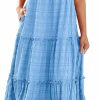 Clearance PRETTYGARDEN Prettygarden Women'S Summer Maxi Dress Short Sleeve Square Neck Ruffle Tiered Flowy Casual Boho Long Dresses With Pockets