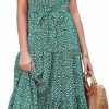 New PRETTYGARDEN Prettygarden Women'S Boho Floral Summer Dress Wrap V Neck Ruffle Short Sleeve A Line Belted Flowy Tiered Maxi Dress