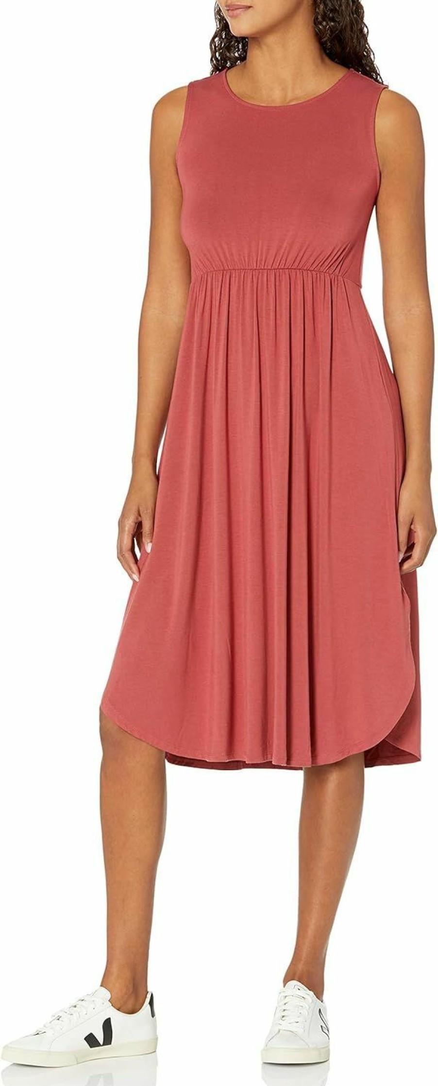 Online Amazon Essentials Amazon Essentials Women'S Jersey Sleeveless Gathered Midi Dress (Previously Daily Ritual)