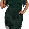 Online WDIRARA Wdirara Women'S Plus Size Off Shoulder Fringe Hem High Rise Bodycon Party Dress