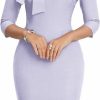 Online MUXXN Muxxn Women'S Midi Pencil 1950S Vintage Cocktail 3/4 Sleeve Tie Neck Bodycon Mid-Calf Dress With Pockets