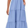 Best KIRUNDO Kirundo Womens Summer Maxi Dress Casual Loose Puff Sleeve Square Neck Tiered Maternity Flowy Long Dresses With Pockets