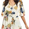 Clearance Milumia Milumia Women'S Boho Button Up Split Floral Print Flowy Party Dress