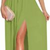 Online LYANER Lyaner Women'S One Shoulder High Split Sleeveless Ruched Sexy Cocktail Maxi Long Dress