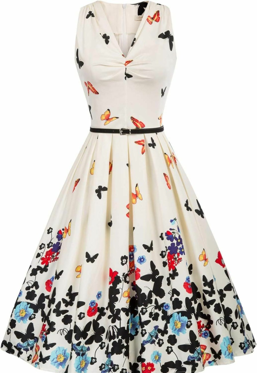 Clearance Belle Poque Belle Poque Sleeveless Vintage Dress With Belt 1950S Dresses For Women