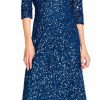 Online Adrianna Papell Adrianna Papell Women'S 3/4 Sleeve Scoop Back Beaded Gown