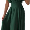 New PRETTYGARDEN Prettygarden Women'S 2024 Summer Midi Dress Ruffle Cap Sleeve V Neck Swing A Line Cocktail Party Dresses