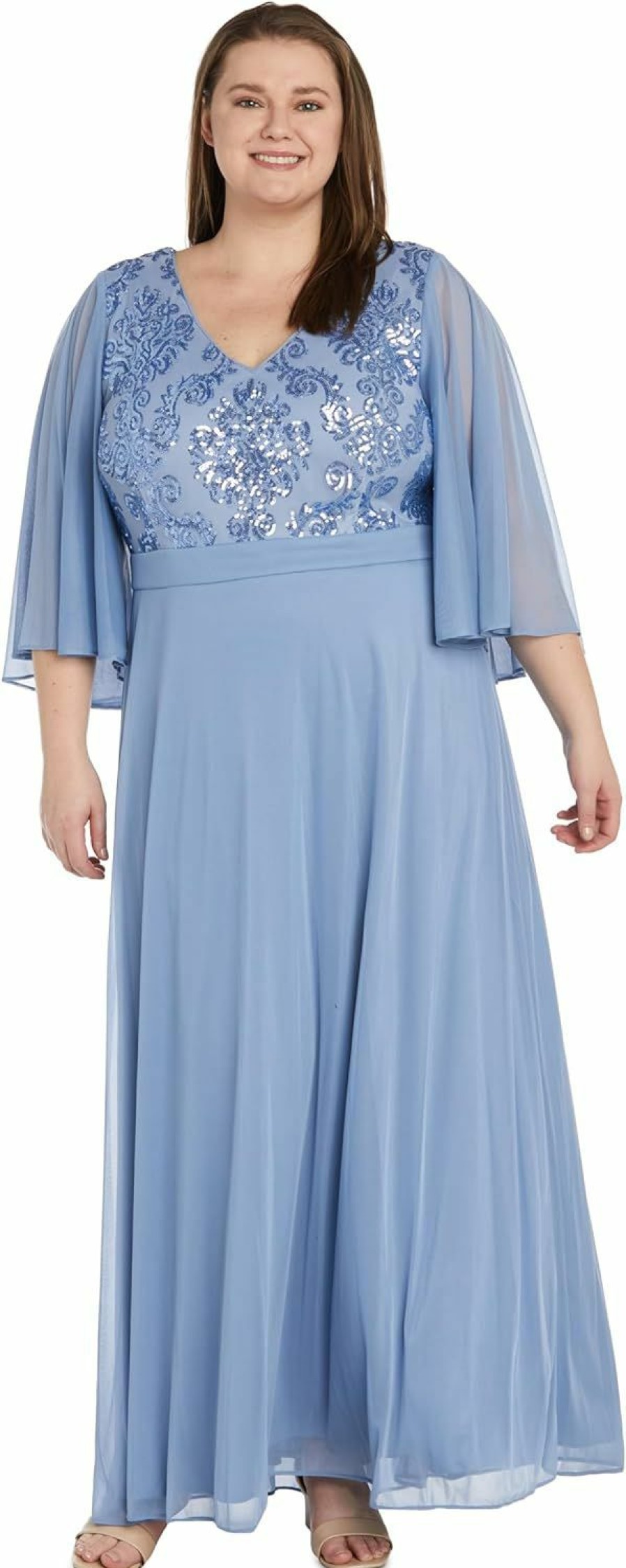 Best R&M Richards R&M Richards Women'S Long Dress With Cape Sleeves