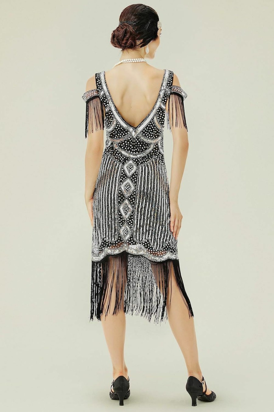 New BABEYOND Babeyond Womens 1920S Flapper Dress Vintage Long Fringe Dress Roaring 20S Sequins Beaded Dress