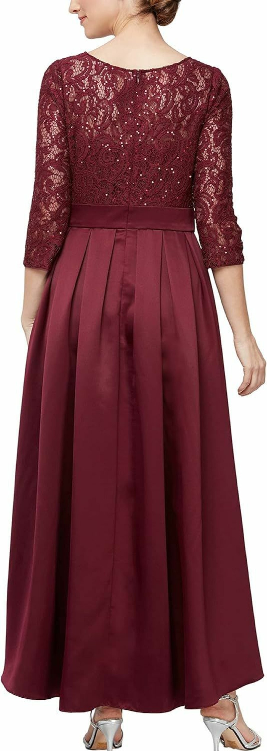 New Alex Evenings Alex Evenings Women'S Satin Ballgown Dress With Pockets (Petite And Regular Sizes)