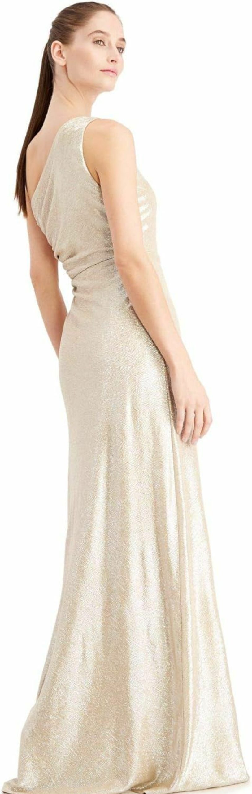 Best Calvin Klein Calvin Klein One-Shoulder Gown With Side Ruching And Beaded Detail Women'S Formal Dresses For Special Occasions