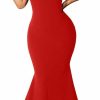 Online BEAGIMEG Beagimeg Women'S Sexy Ruffle Sleeve Elegant V Neck Backless Evening Formal Maxi Dress