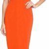 Online Dress the Population Dress The Population Women'S Tiffany Asymmetrical Bow Neckline Bodycon Midi Dress