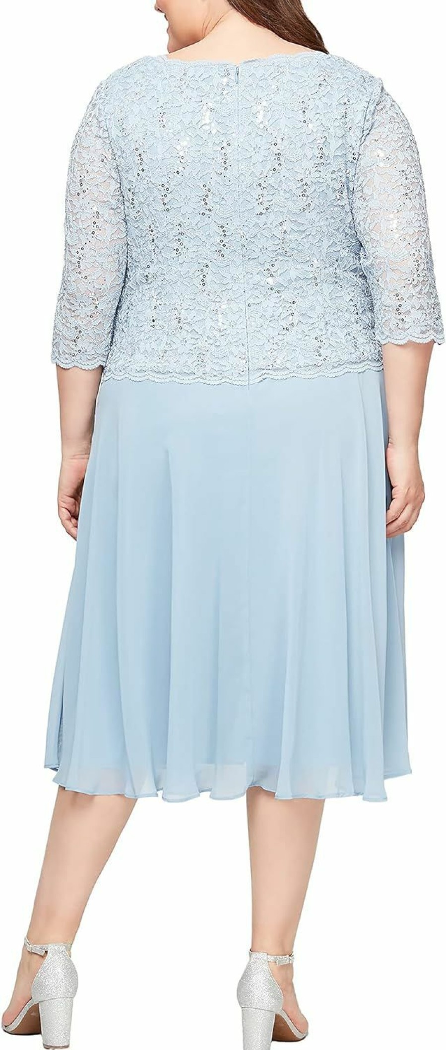 Best Alex Evenings Alex Evenings Women'S Plus Size Tea Length Lace Mock Dress