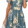 New VOTEPRETTY Votepretty Women'S Short Sleeve V Neck Wrap Dress Summer Casual Floral Sundress With Pockets