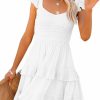 Best Soulomelody Women Summer Dresses Casual Boho Smocked Ruffle Sun Beach Babydoll Mini Dress Layered Flowy Swing Casaul Dress