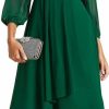 Clearance Ever-Pretty Ever-Pretty Women'S Chiffon Spring V Neck Long Sleeves Pleated A-Line Midi Length Wedding Guest Dress 01926