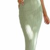 New WZTYYDS Women Summer Knit Sleeveless Bodycon Tube Dress Strapless Side Cut Out Contrast Color Tube Evening Party Maxi Sexy Dress