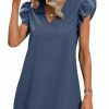 Clearance SOLY HUX Soly Hux Summer Dresses For Women V Neck Cap Sleeve Ruffle Hem Smock Short Dress