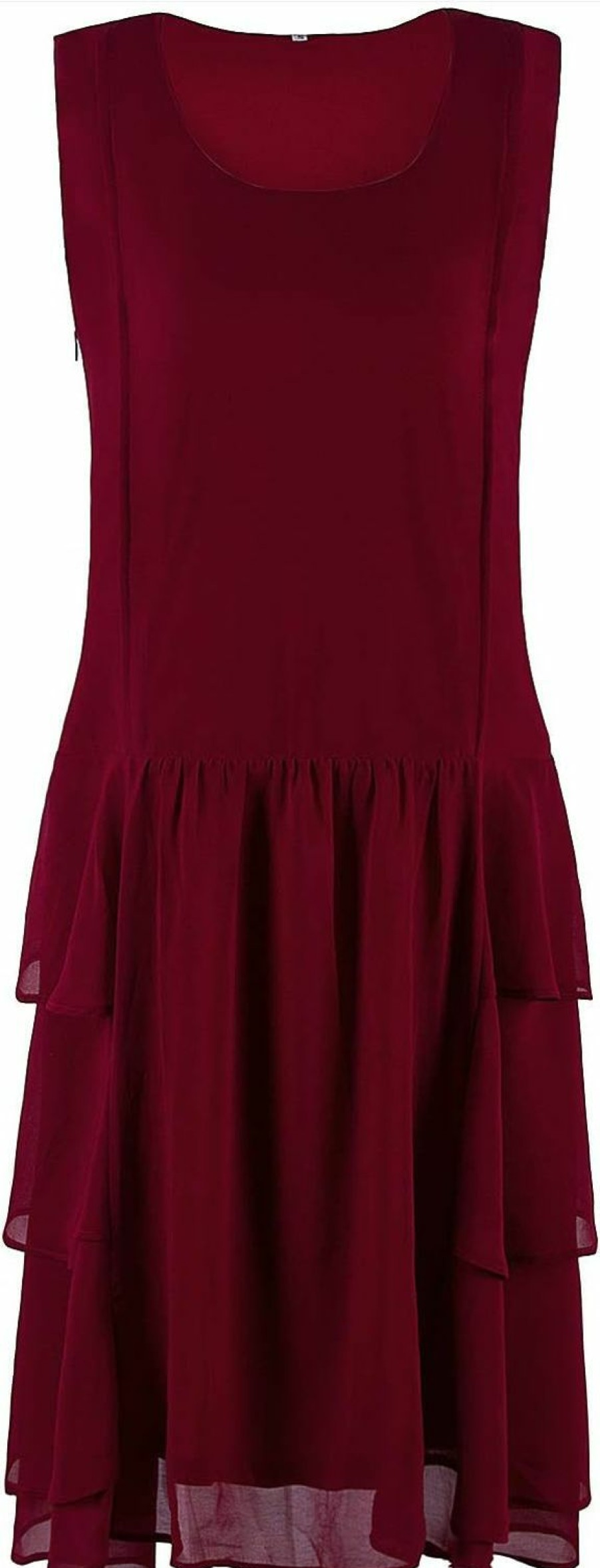 Wholesale VIJIV Vijiv Womens 1920S Inspired Flapper Dress High Tea Great Gatsby Maroon With Tiered Skirt 20S Dress