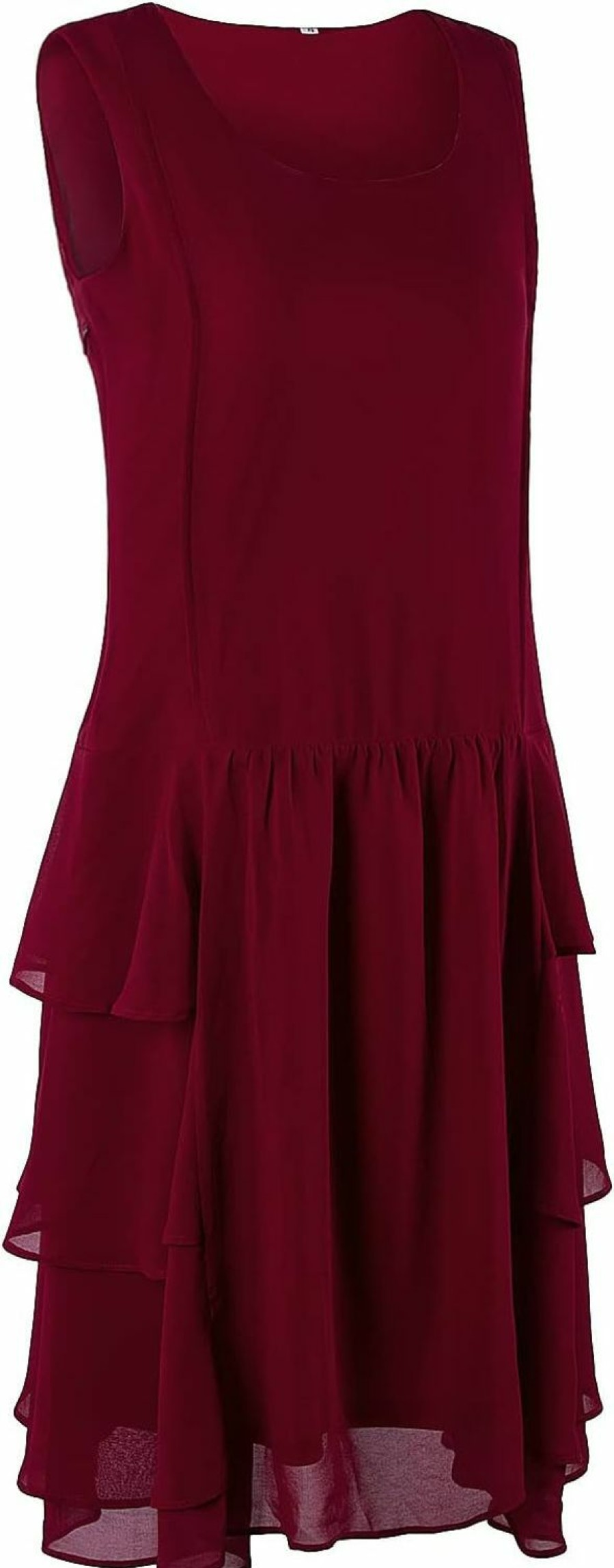 Wholesale VIJIV Vijiv Womens 1920S Inspired Flapper Dress High Tea Great Gatsby Maroon With Tiered Skirt 20S Dress