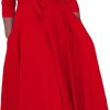 Online SEMATOMALA Sematomala Women'S A Line Self Tie Waist Maxi Dress Round Neck 3/4 Sleeve High Waist Plus Size Swing Flare Long Dresses