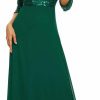 Online Ever-Pretty Ever-Pretty Women'S Elegant V-Neck Long Sleeve Sequin Maxi Evening Dresses Prom Gowns 00751