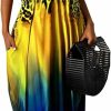 Hot HannahZone Hannahzone Women'S Casual Sexy Summer Stripe Loose Maxi Dresses Floor Length Sleeveless Plus Size Sundresses With Pockets