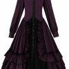 Wholesale ZZEQYG Women Girls Black Gothic Dress Long Sleeves Polyester Ruffle Dress With Bows