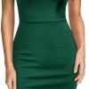 Clearance Knitee Knitee Women'S Vintage Ruffle Sleeve V-Neck Bodycon Evening Party Cocktail Pencil Sheath Dress