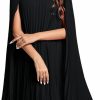 Online Rooscier Rooscier Women'S Mock Neck Cloak Sleeve Pleated Keyhole Back Flowy Party Midi Dress