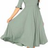 Clearance Verdusa Verdusa Women'S Elegant Ribbed Knit Bell Sleeve Fit And Flare Midi Dress